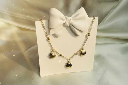 Golden Seashell Charm Necklace