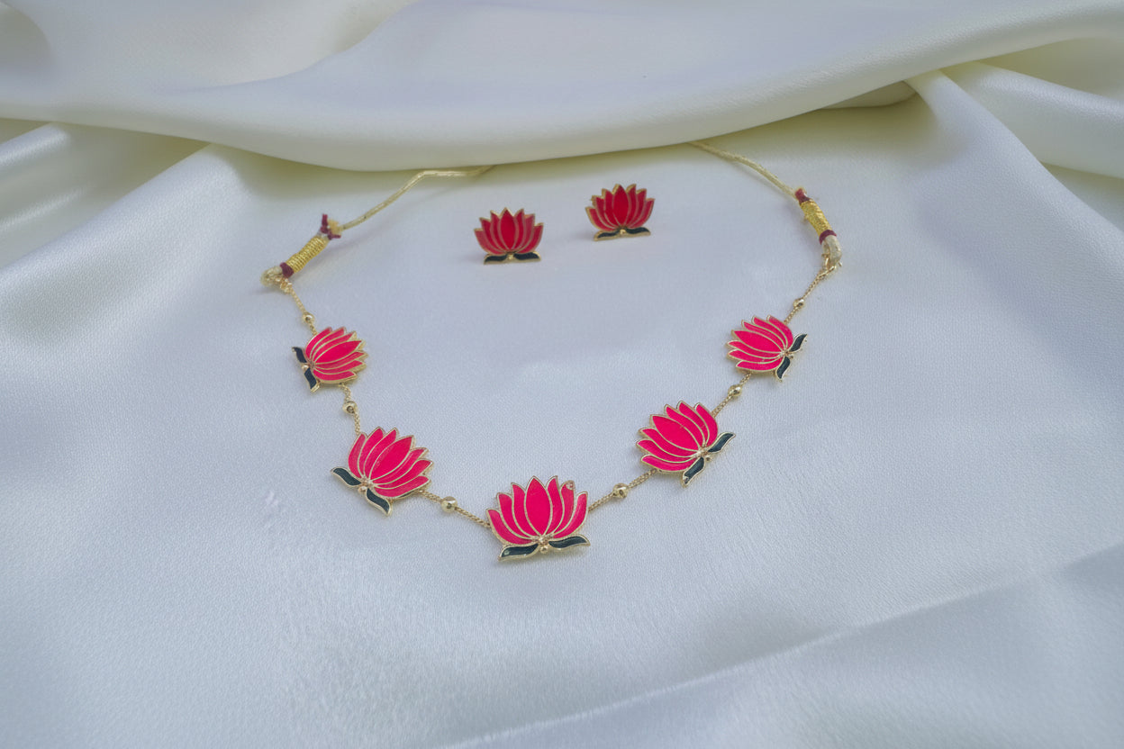 Radiant Pink Lotus Charm Set