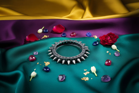 Rajwadi Spike Oxidised Kada