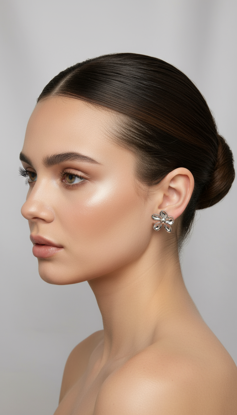 Anti tarnish flower earrings