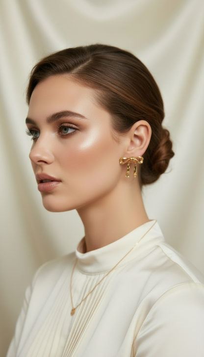 Golden Bow Earrings