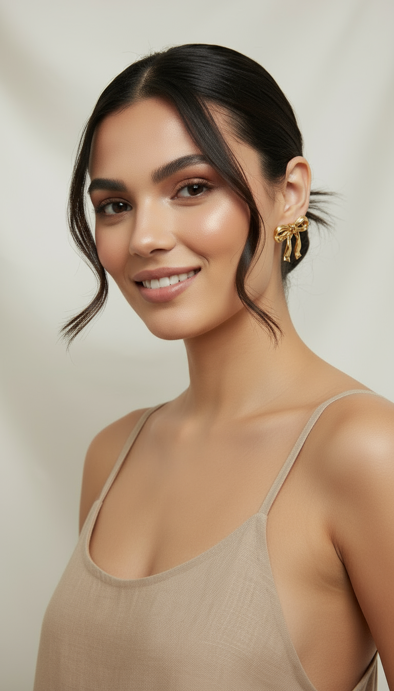 Golden Bow Earrings