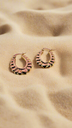 Golden Petal Heart Hoops