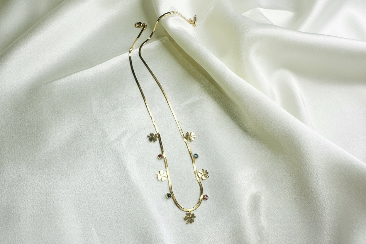 Flower charm necklace