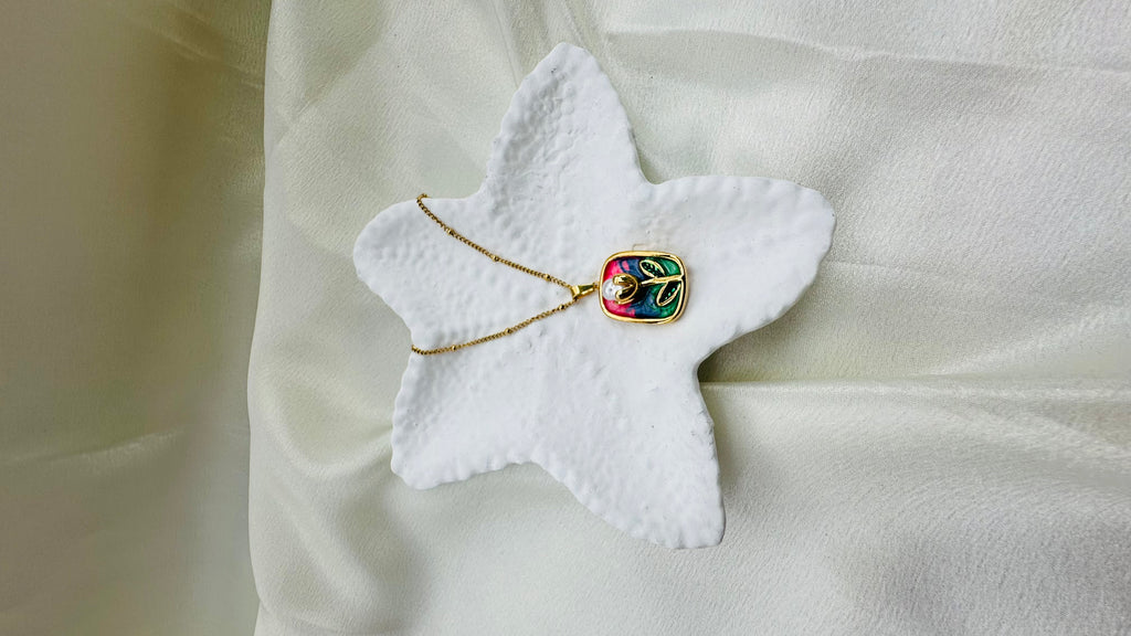 Square Floral necklace