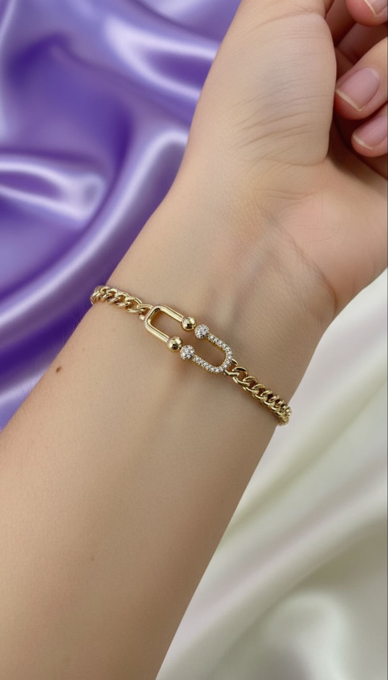 Radiant Lock Chain Bracelet