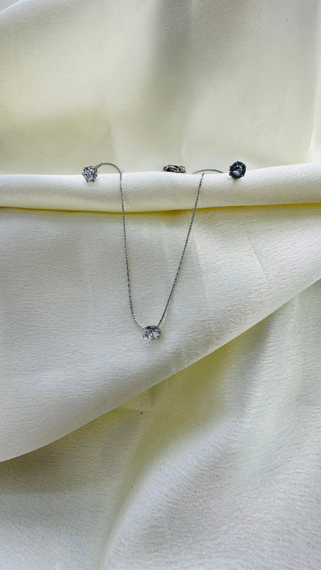 Silver Solitaire Jewelry Set