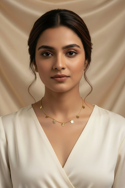 Flower charm necklace