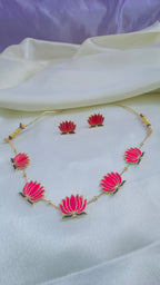 Radiant Pink Lotus Charm Set