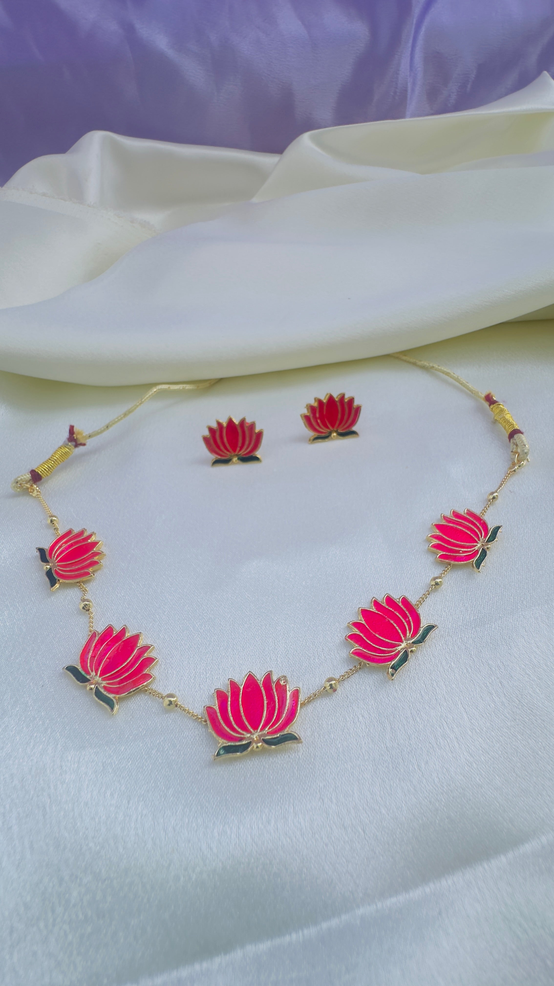 Radiant Pink Lotus Charm Set