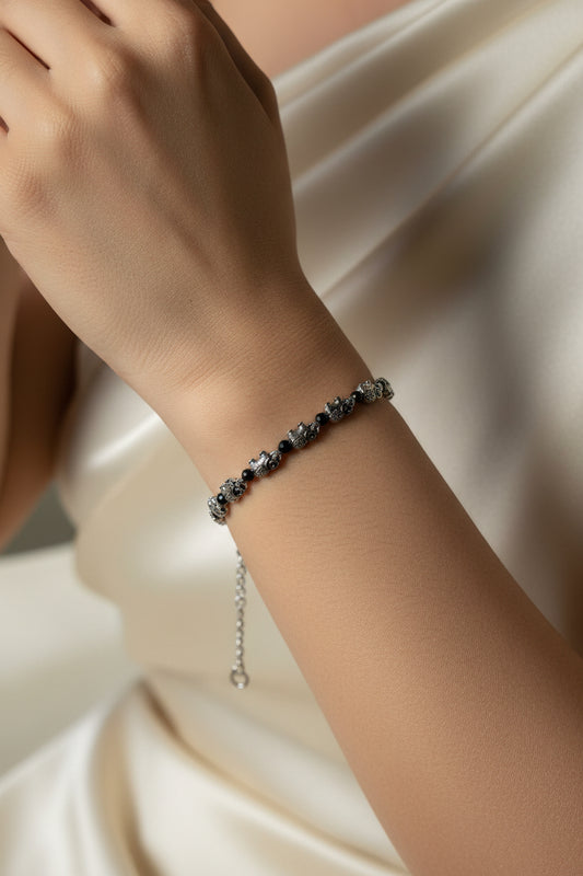 Oxidized Elephant Bracelet