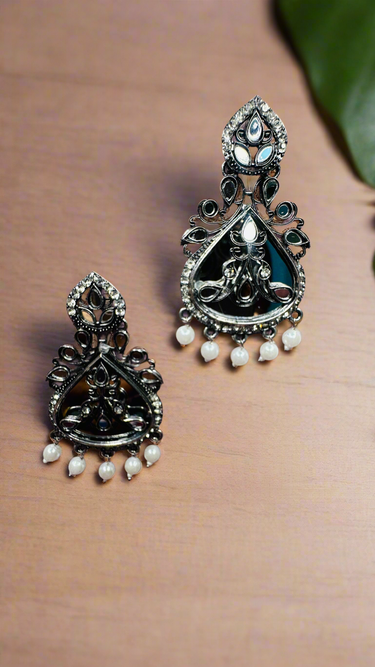 Mirror Work Jhumkas