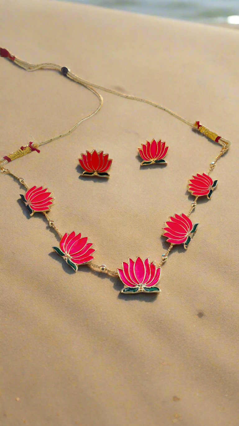 Radiant Pink Lotus Charm Set