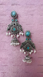 Oxidized Jhumka Earrings