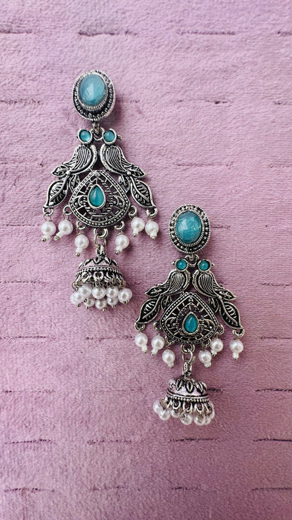 Oxidized Jhumka Earrings