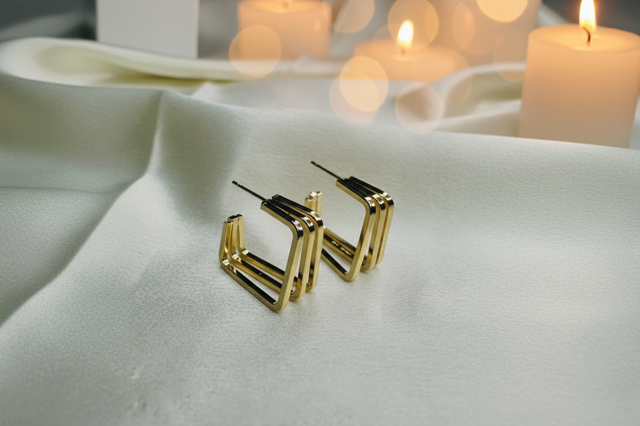 Golden Frame Earrings