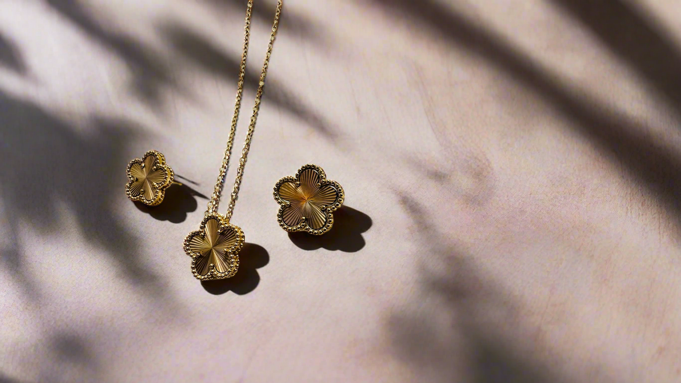 Textured Clover Jewelry