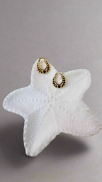 Golden Petal Heart Hoops