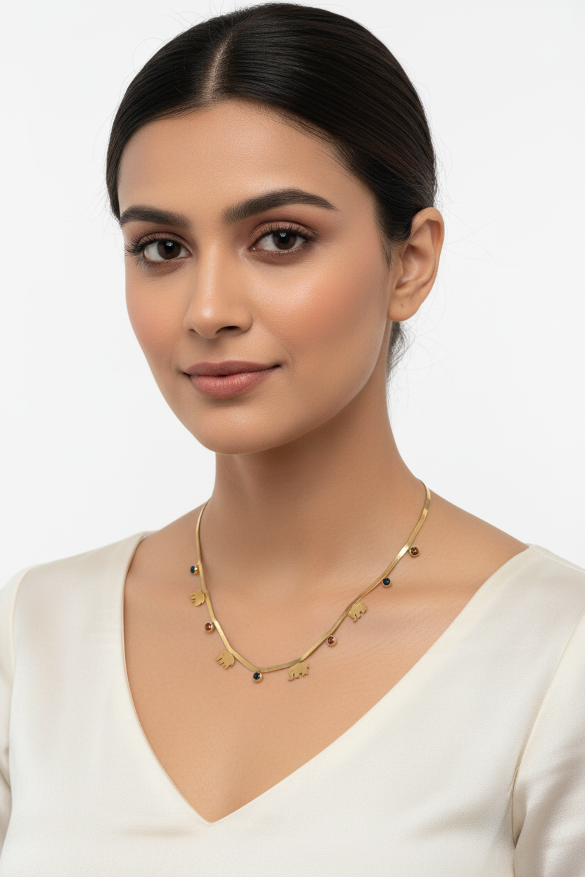 Golden safari necklace