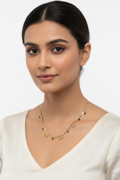 Golden safari necklace