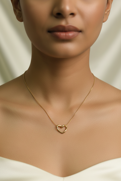 Golden Embrace Heart Necklace