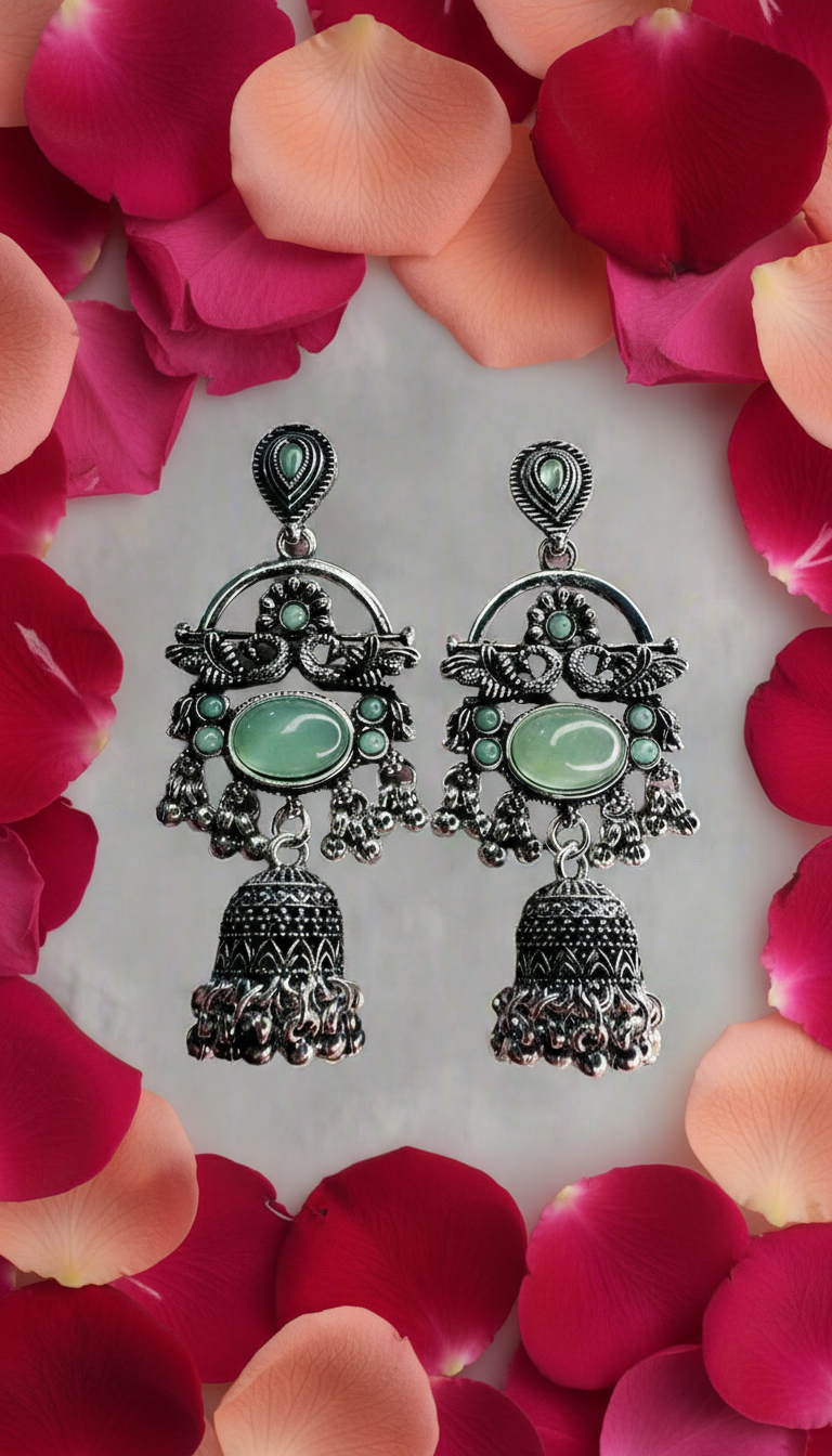 Mint Moonlight Jhumkas