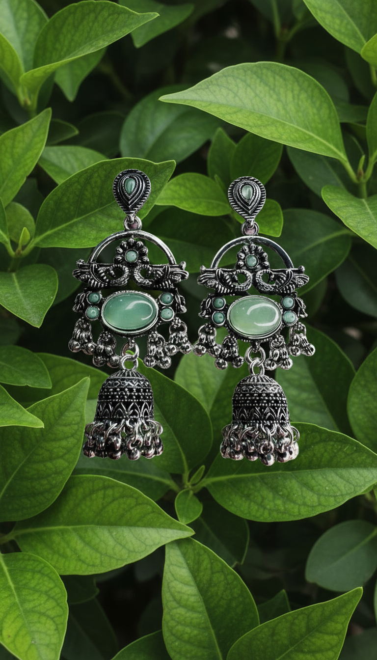 Mint Moonlight Jhumkas