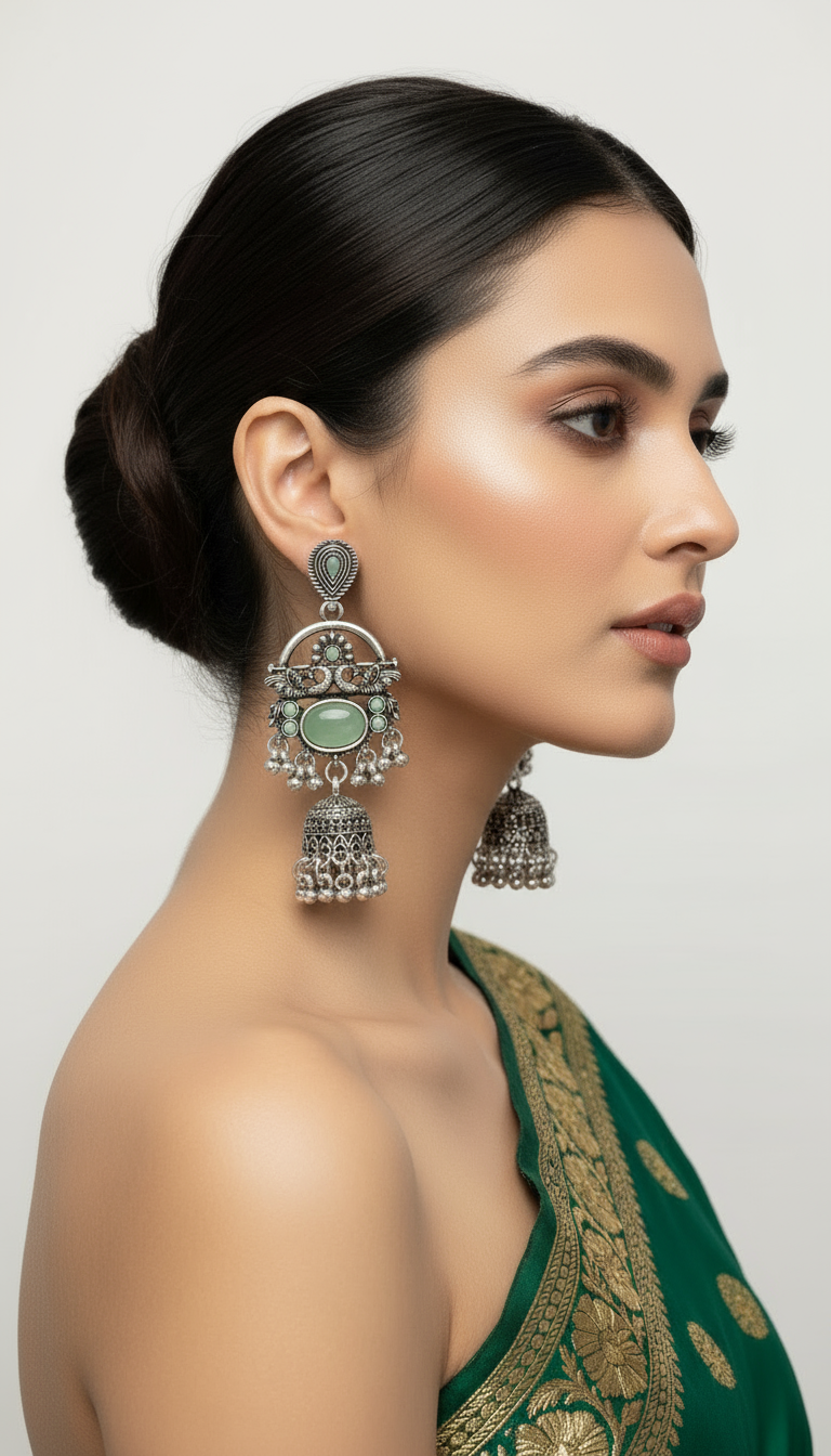 Mint Moonlight Jhumkas