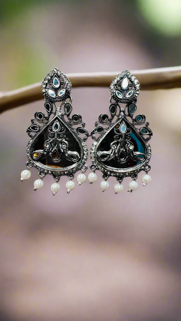 Mirror Work Jhumkas
