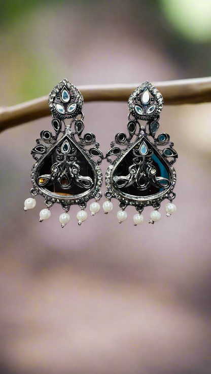 Mirror Work Jhumkas