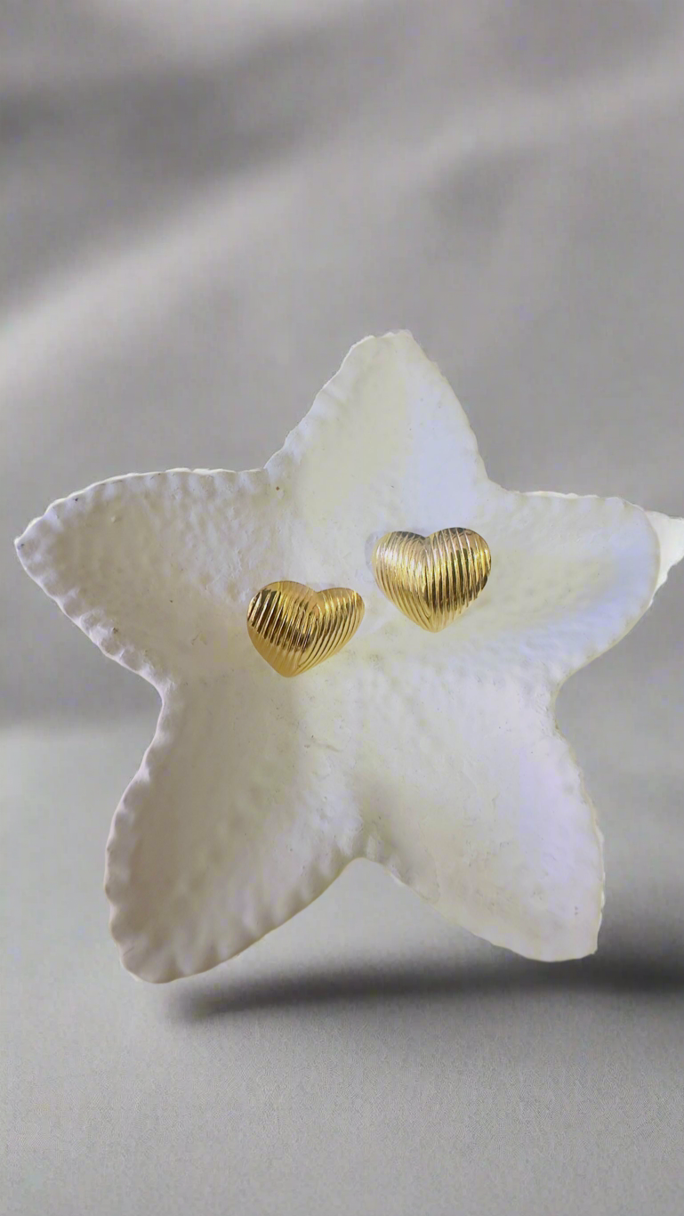 Golden Heartbeat Studs