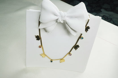 Golden safari necklace