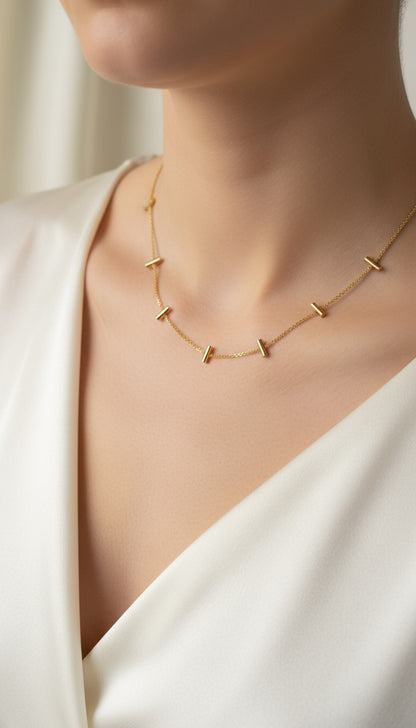 Elegant Gold Bar Necklace