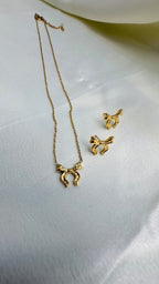Golden Bow Tie Jewelry Set