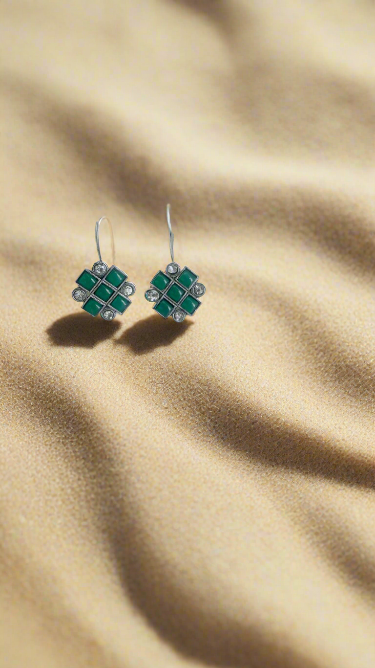 Emerald Mosaic Drop Earrings