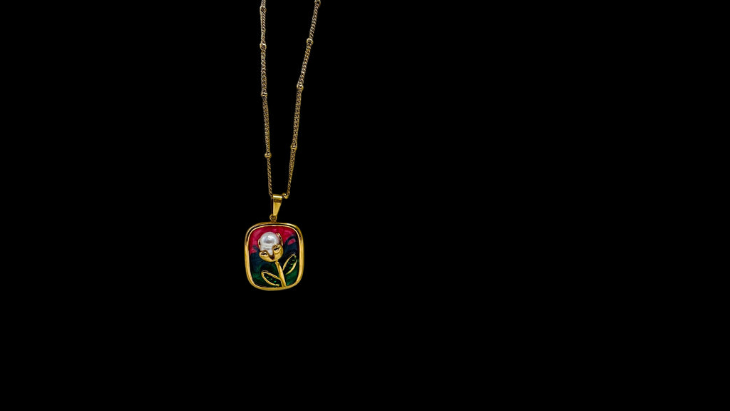 Square Floral necklace