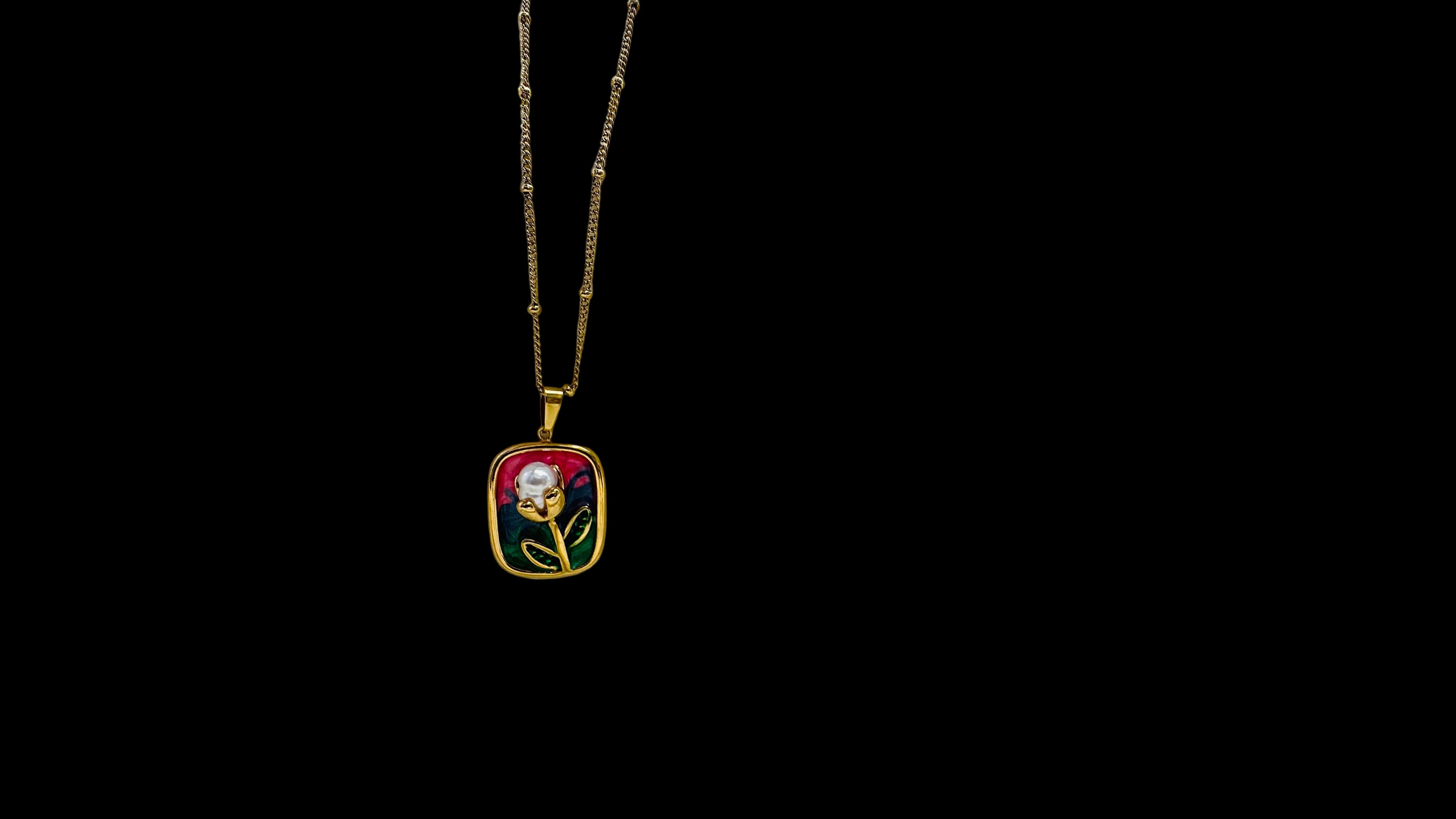 Square Floral necklace