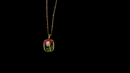 Square Floral necklace