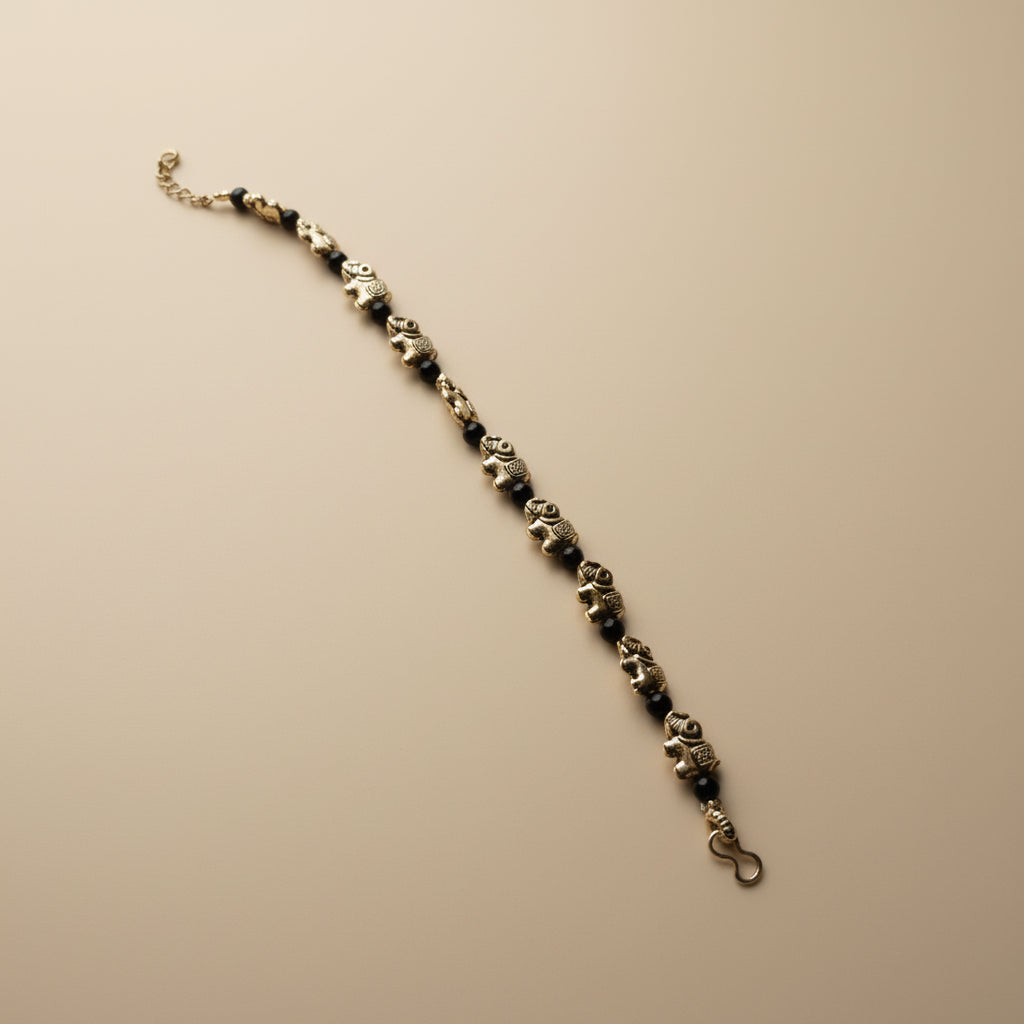 Oxidized Elephant Bracelet