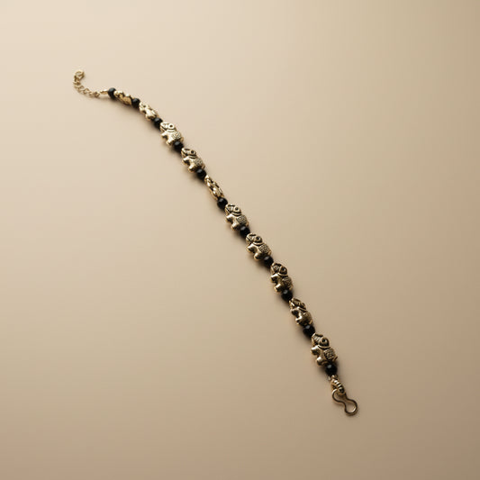 Oxidized Elephant Bracelet