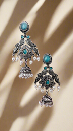 Oxidized Jhumka Earrings