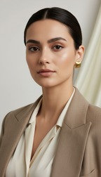 Gold Fluted Rectangle Studs