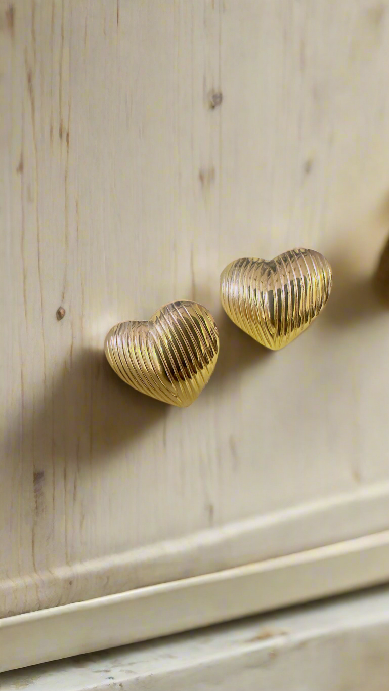Golden Heartbeat Studs
