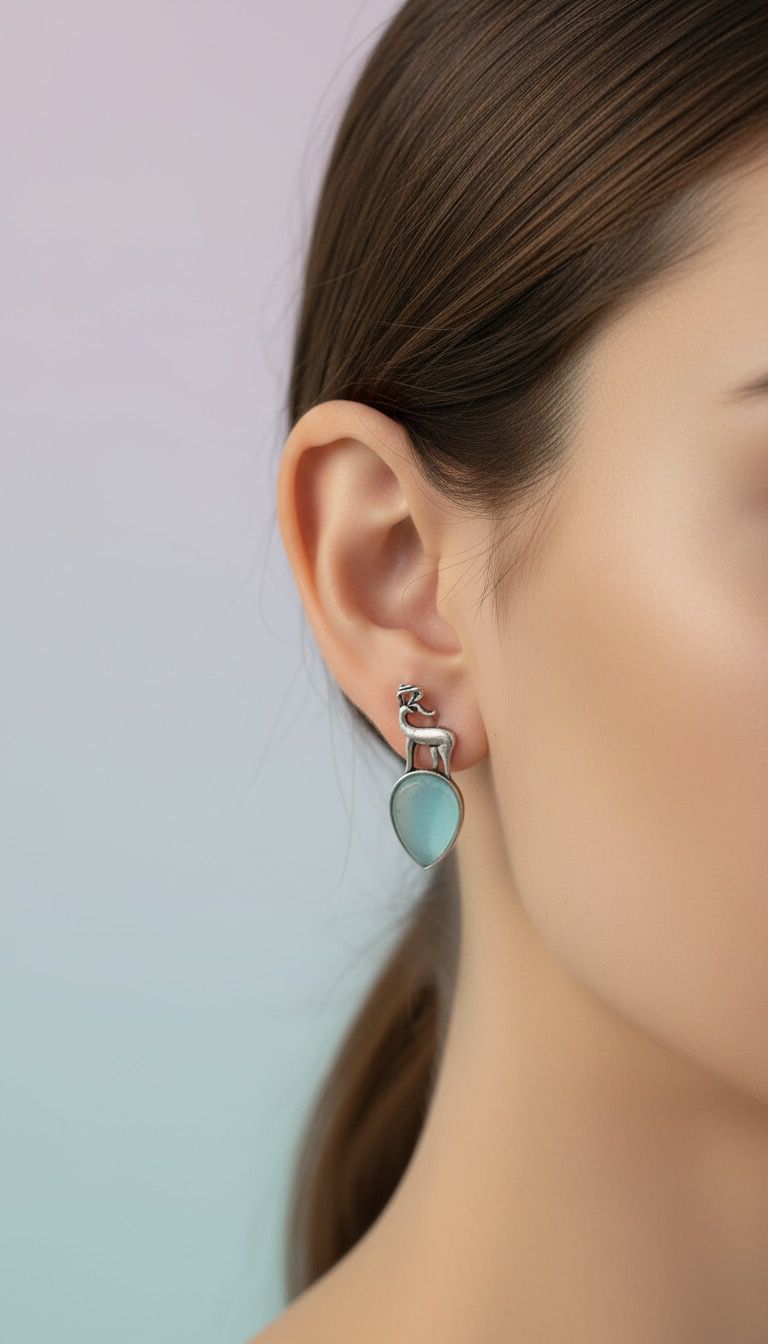 Silver Deer Serenity Earrings