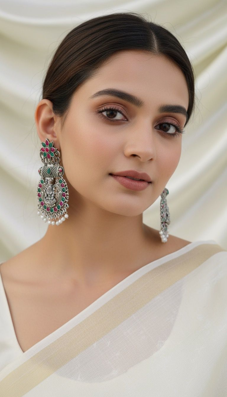 Regal Blossom Antique Jhumkas