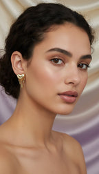 Golden Drip Heart Studs”