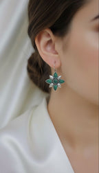 Emerald Radiance Star Earrings