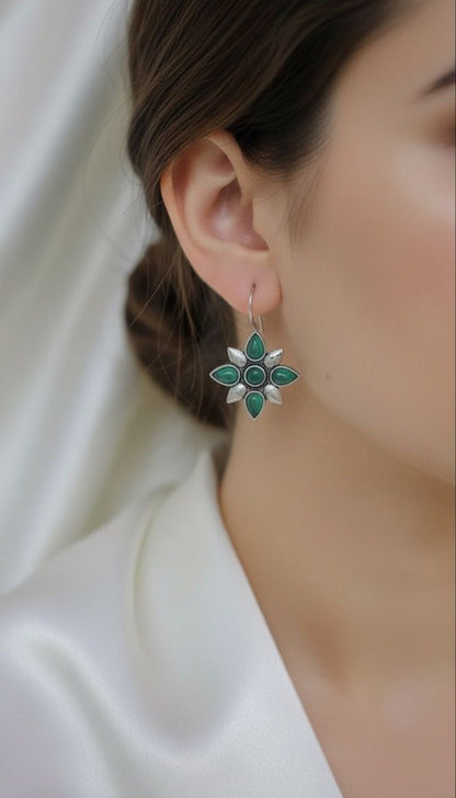Emerald Radiance Star Earrings