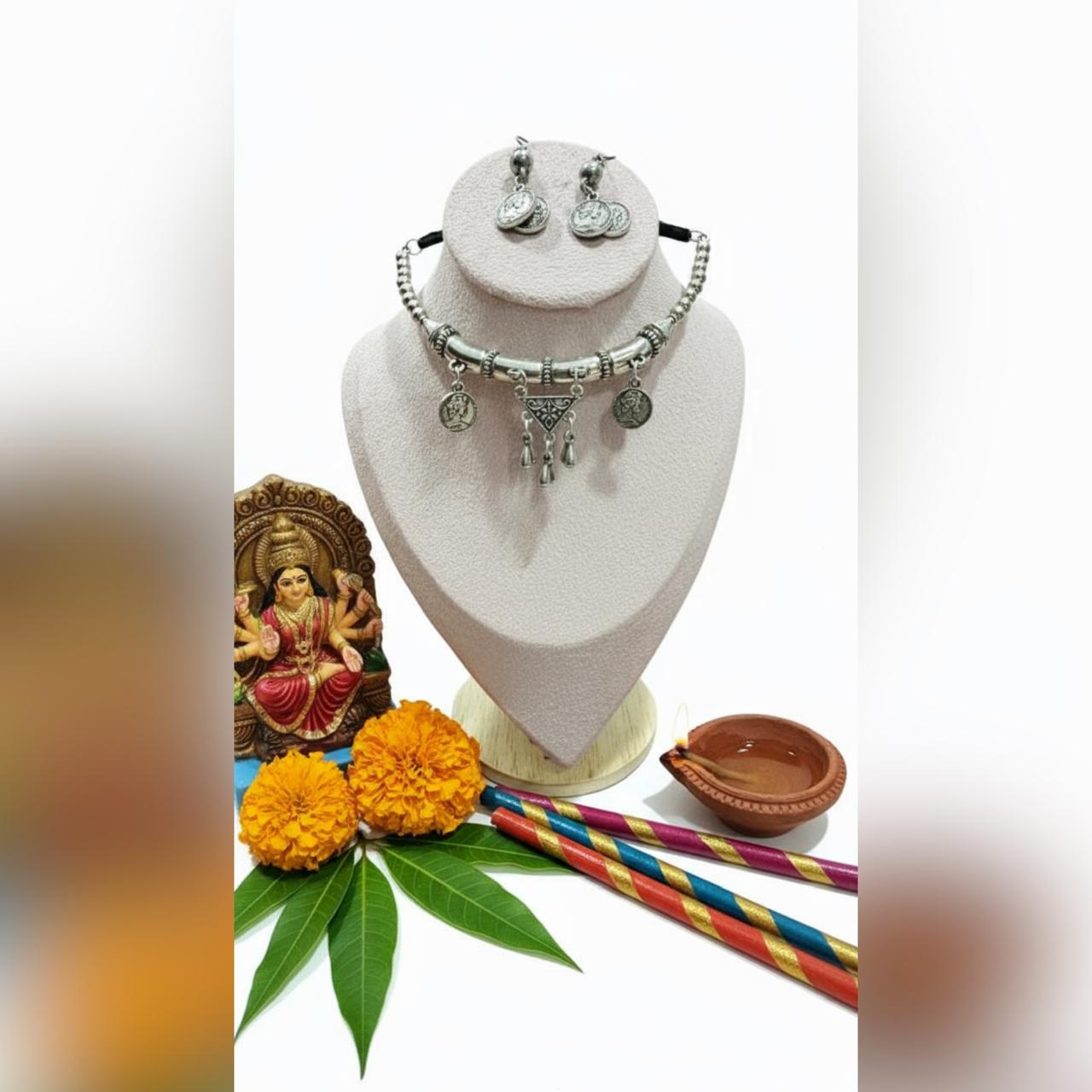 Silver-Plated Coin Necklace